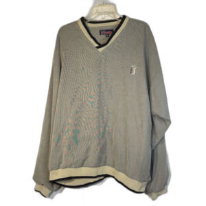 PGA‎ TOUR size XXL vintage pullover long sleeve lined tan and black knit trim